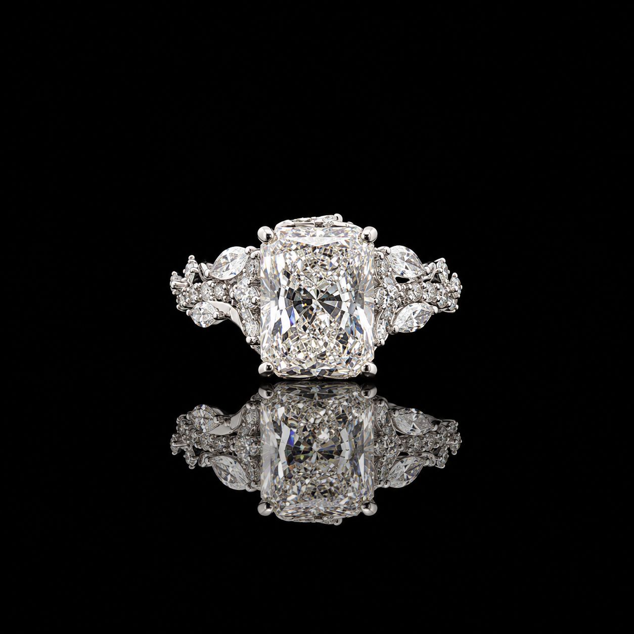 14k White Gold 6.2g 5.00ct Emerald