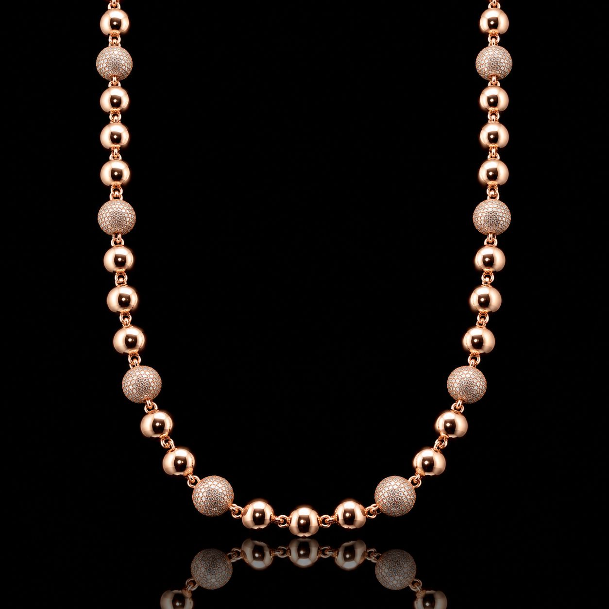 10k Rose Gold 60.3g 11.0ct 22'' Diamond Ball