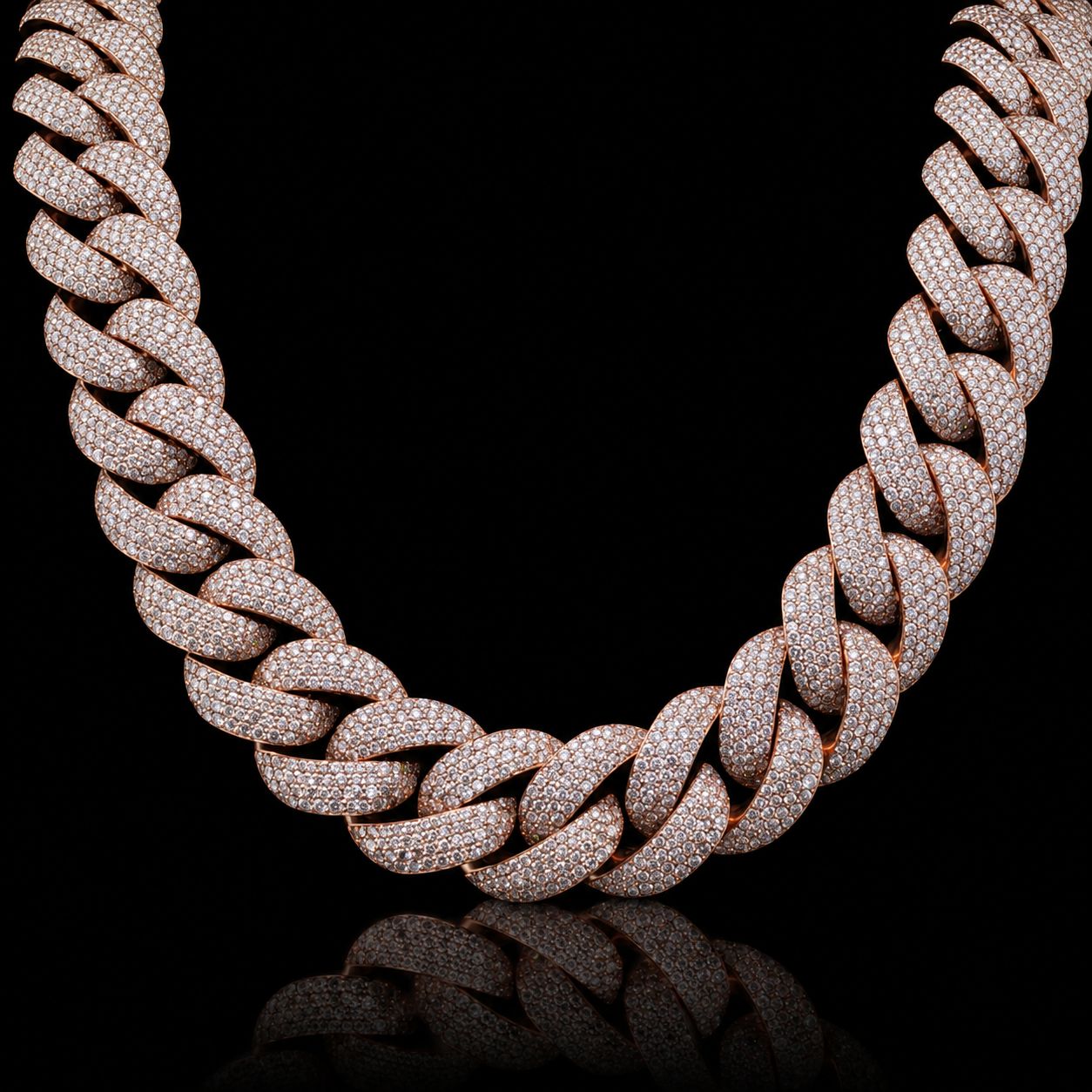 10k Rose Gold 307g 56.89ct 17mm Cuban