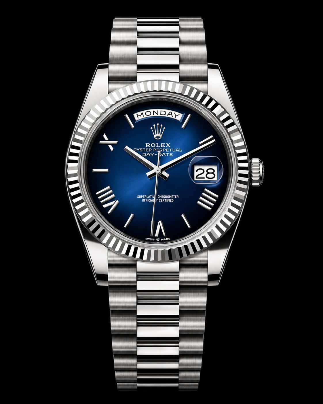 Rolex Day-Date 40 White Gold Ombre blue dial 228239