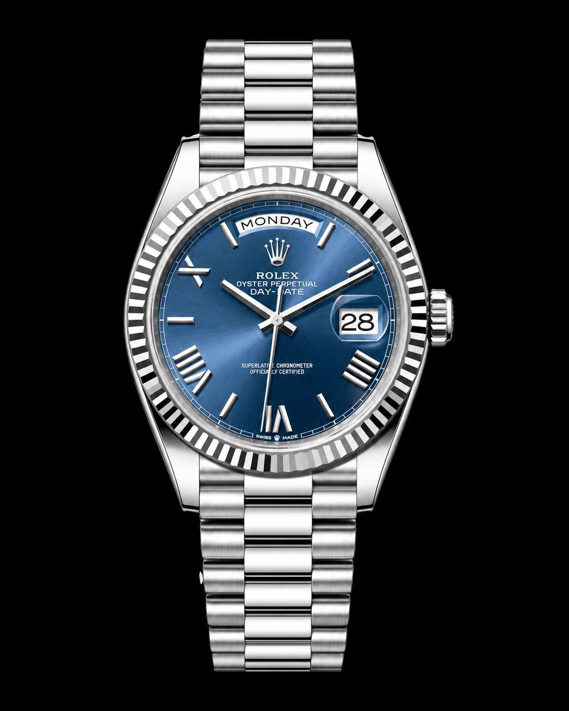 Rolex Day Date 40mm White Gold Navy Blue Dial 228239