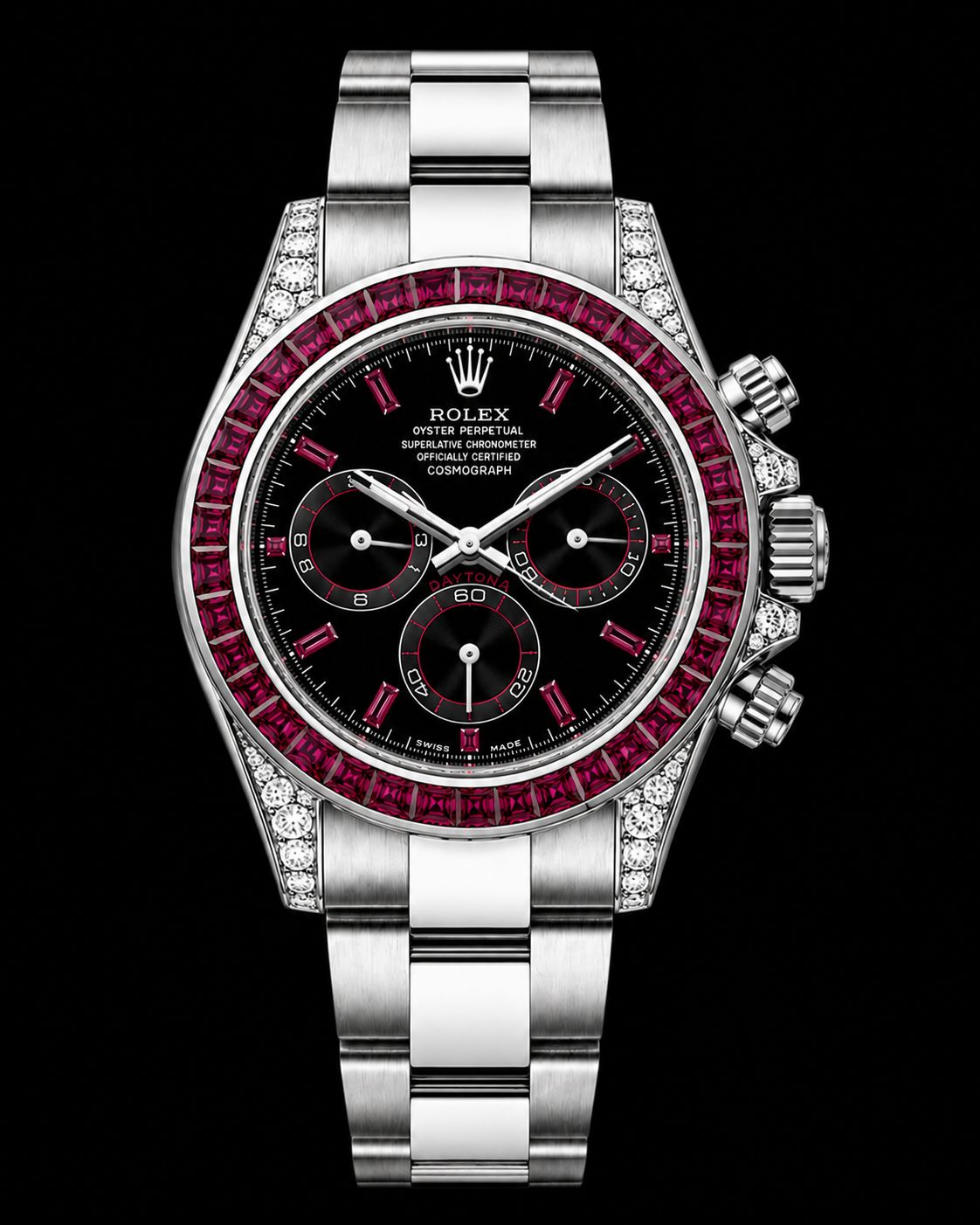 Rolex Daytona White Gold Black Dial Red Ruby Dial 116509