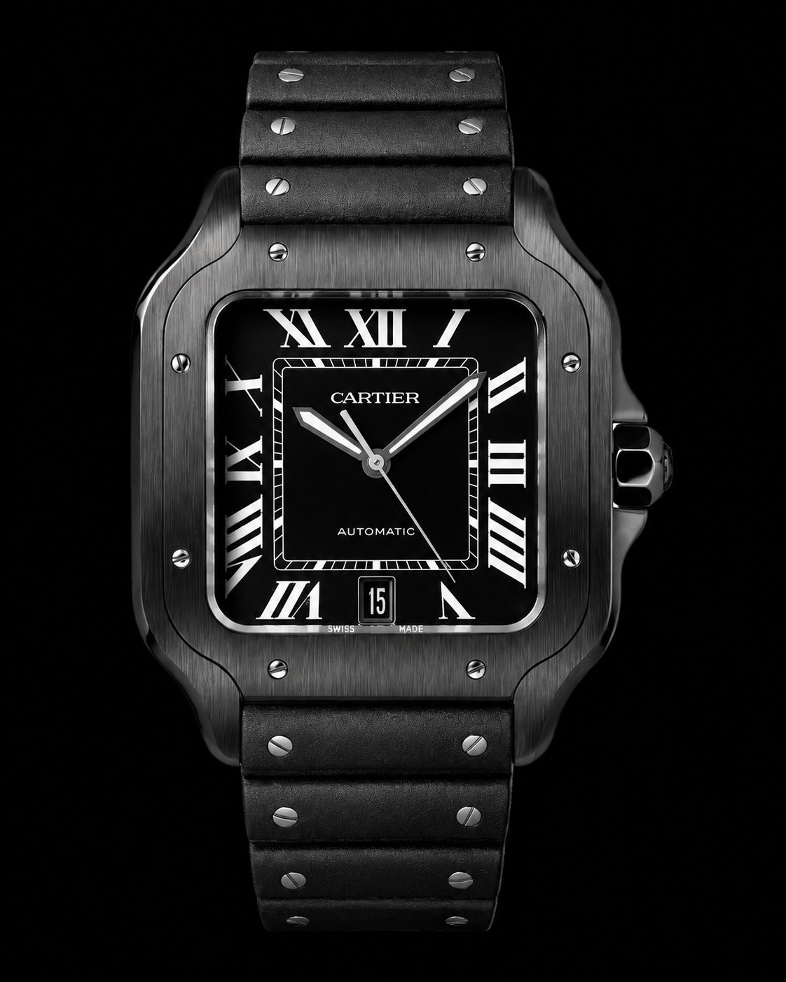 Cartier Santos Black ADLC Steel WAAS0039