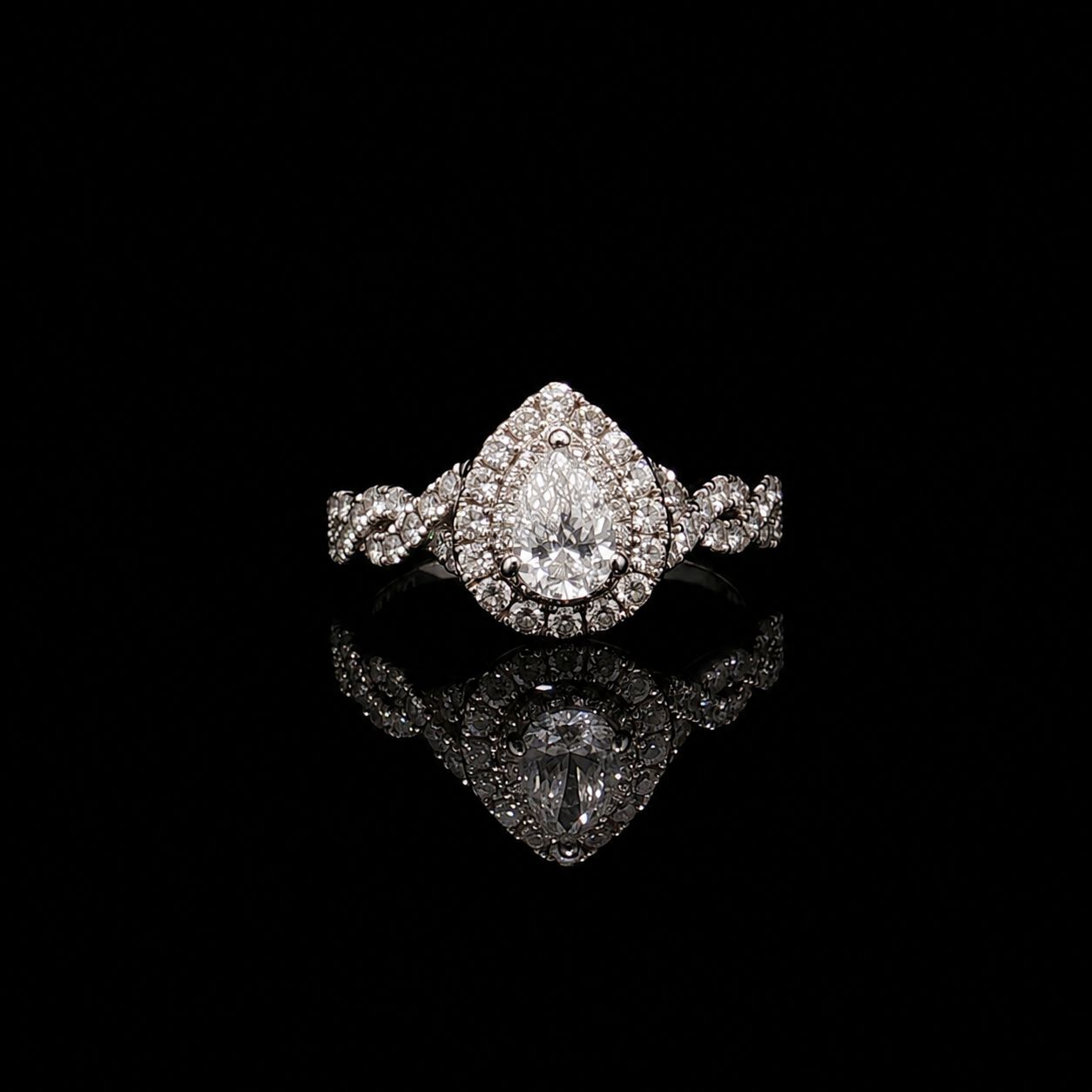 14k White Gold 4.0g 2.00ct Pear Diamond