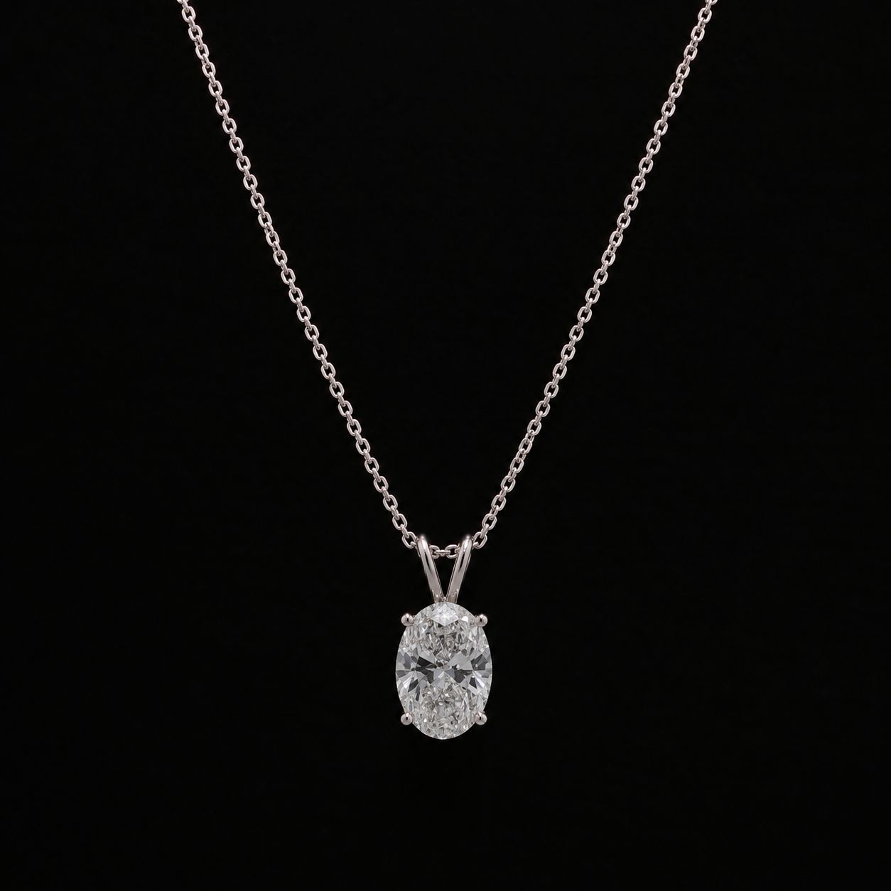 14k White Gold 2.5g 1.5ct Oval