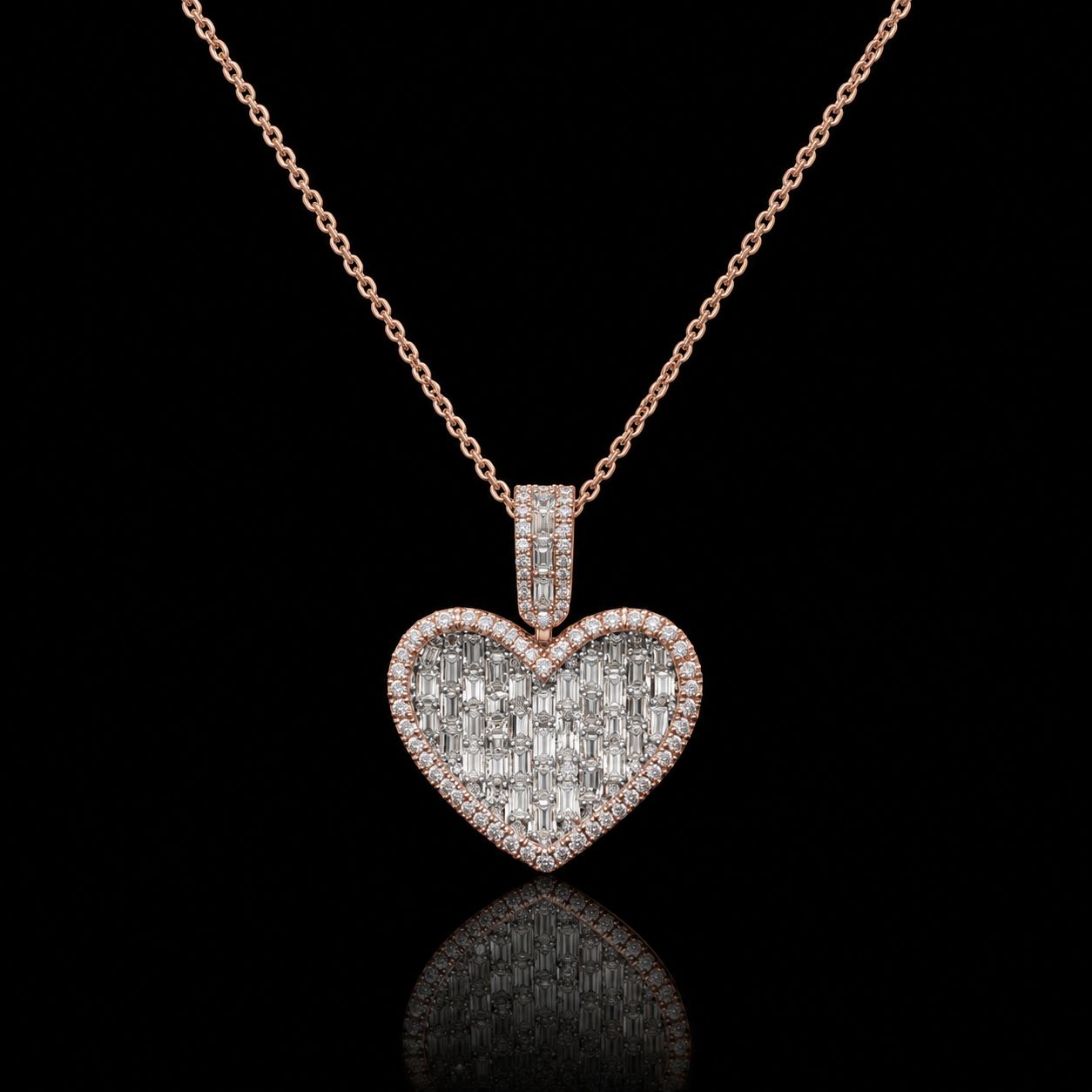 14k Rose Gold 8.5g 2.33ct Heart