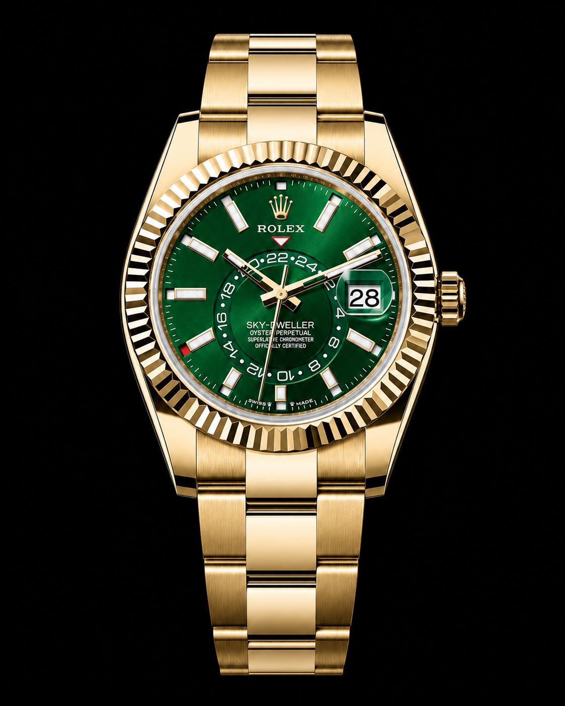Rolex Sky-Dweller Yellow Gold Green Dial 336938