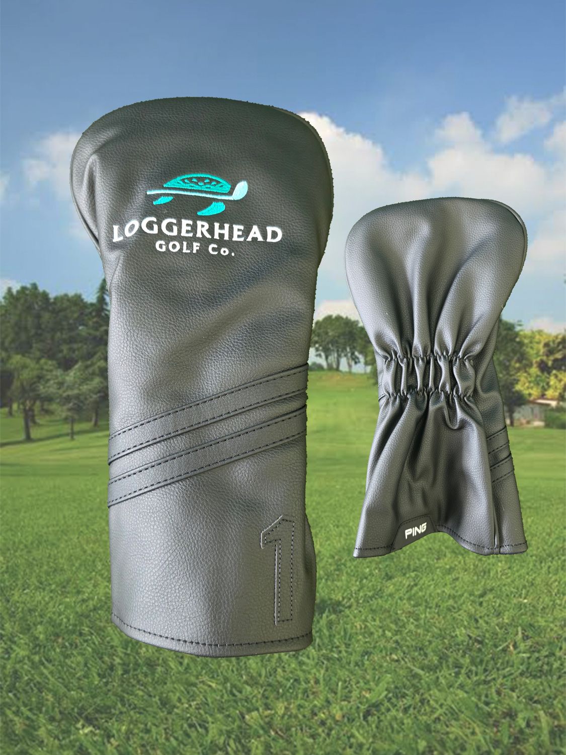 PING | Custom Loggerhead Headcover, Type: Driver |, Color: Black