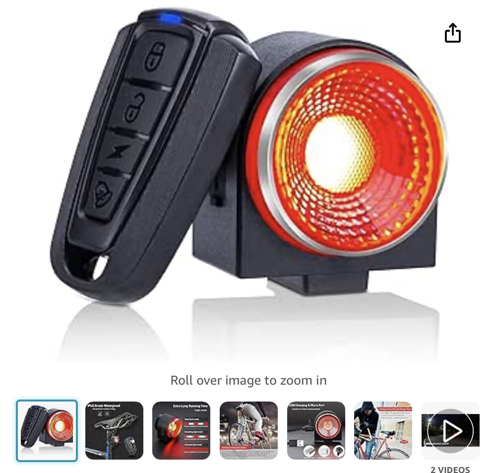 Bike tail light alarm