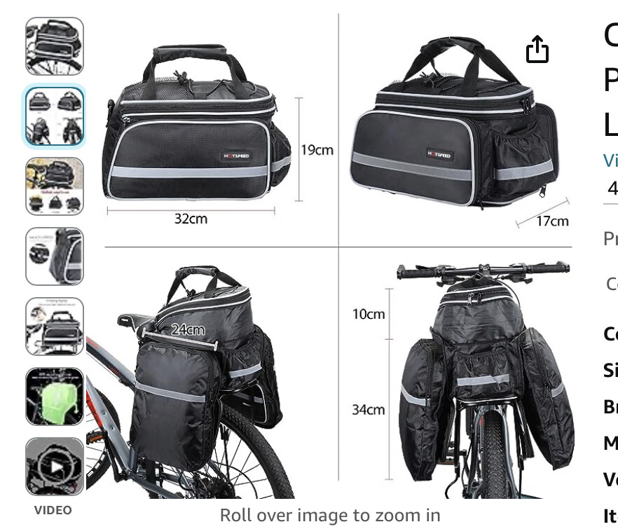 Waterproof bike rear seat bag