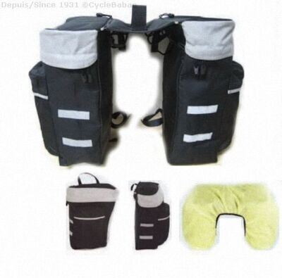 Bag safari rear 2 piece black cordura (40100)