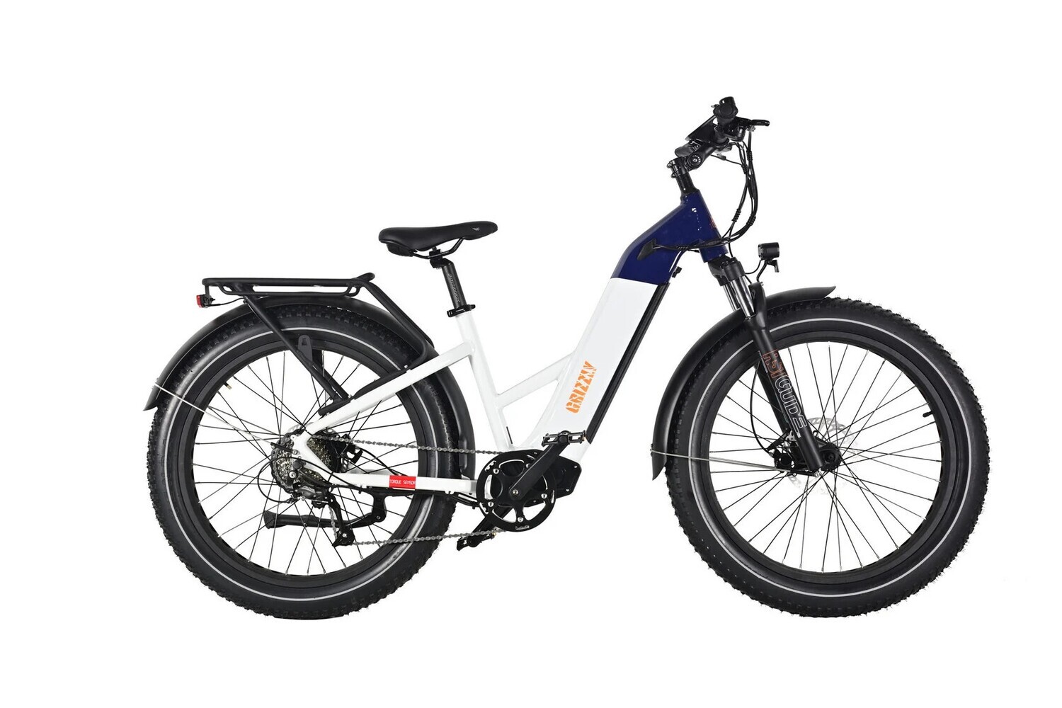 RIDE BIKE STYLE (GRIZZLY  LOW 17&quot; BLEU/WHITE) (48V-20AH)
