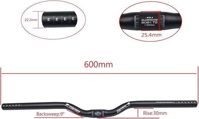 BIKE HANDLEBAR 25.4mm x 600mm