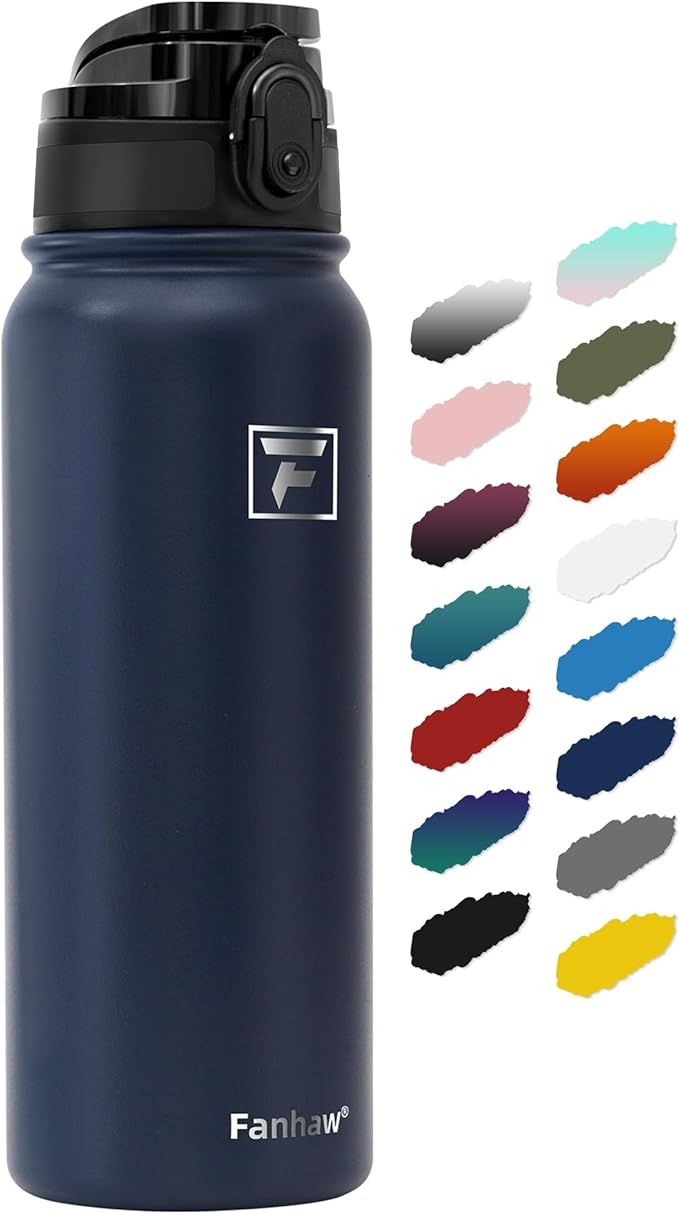 WATER BOTTLE FANHAW  NAVY/BLUE  20oz