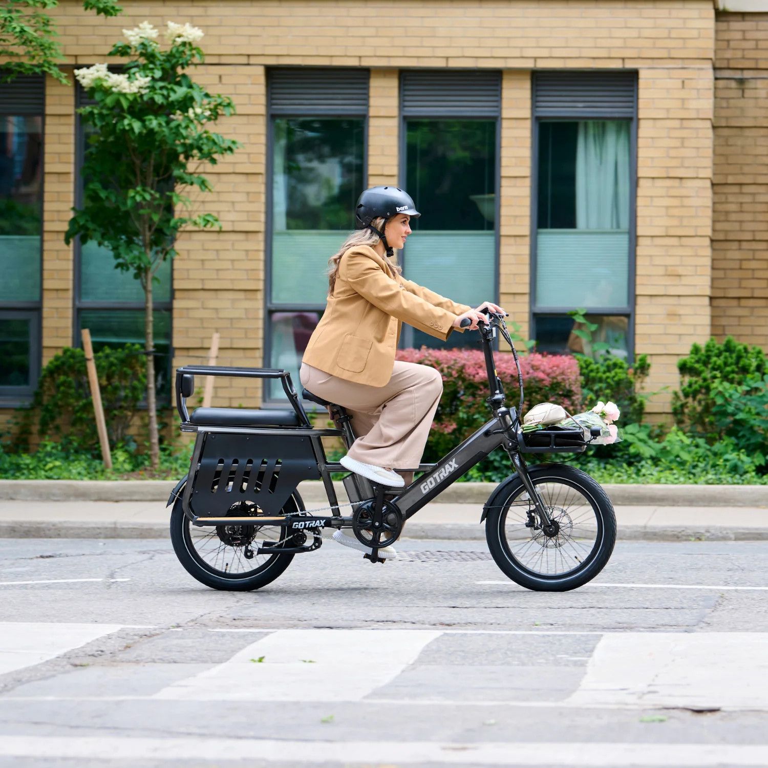 GOTRAX Porter Electric Cargo Bike (Rear&amp;Front Rack, Child Seat)