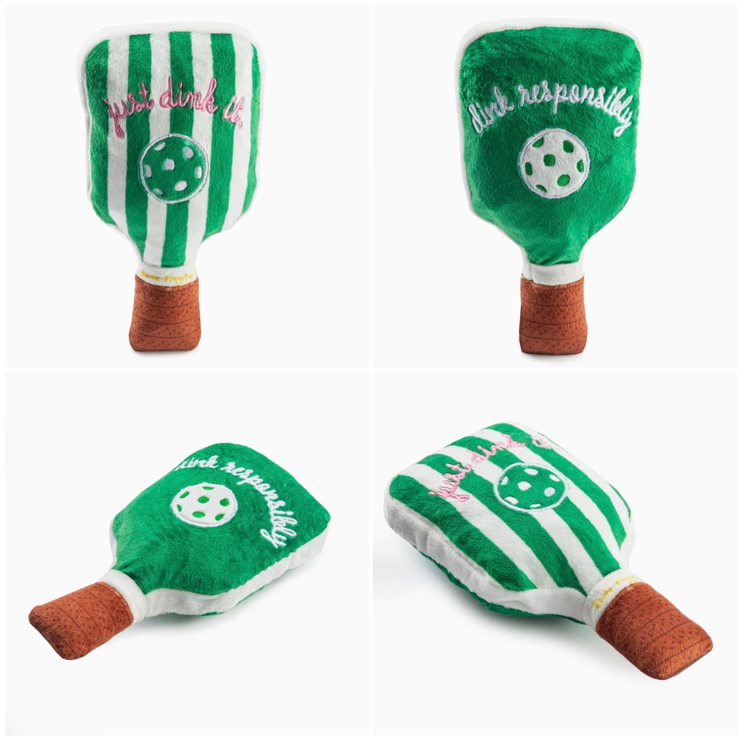 Haute Diggity Dog - Pickleball Paddles - Green Stripe Toy