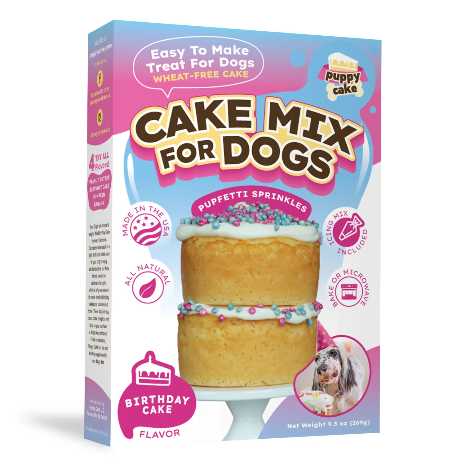 Puppy Cake LLC - Cake Mix - BIRTHDAY CAKE w/ Sprinkles
