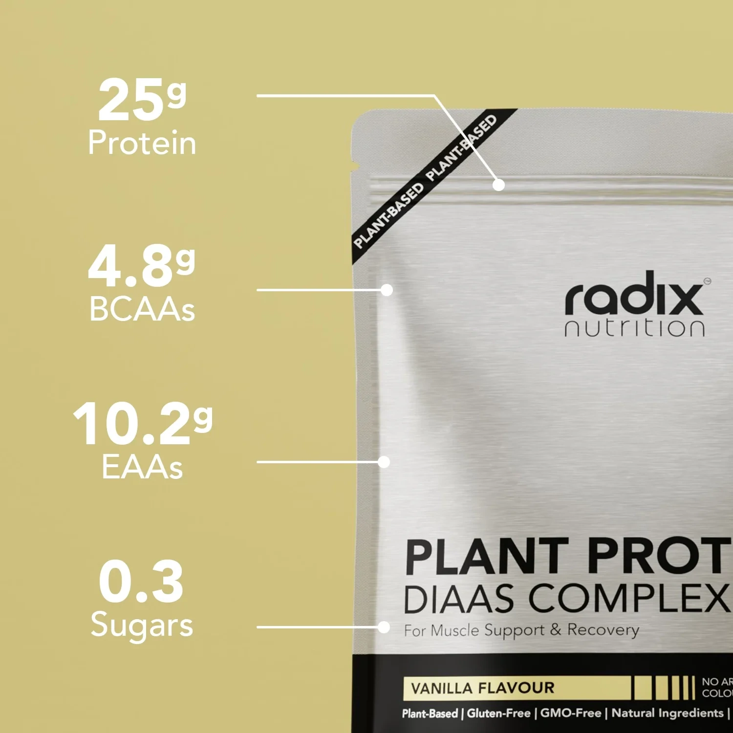 DIAAS Plant Protein Powder, Flavours: VANILLA, Serving Size: 31 servings