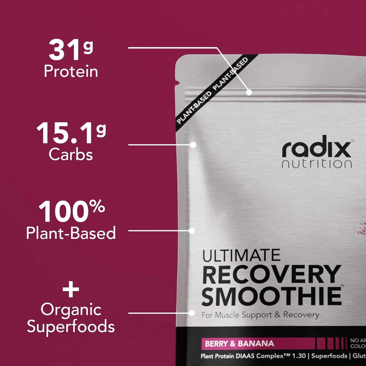 Smoothie Plant Protein Powder, Flavours: Berry &amp; Banana, Serving Size: 1kg Bulk Bag