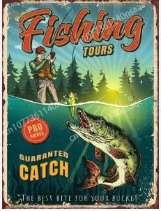 Fishing Tours - Retro Tin Sign