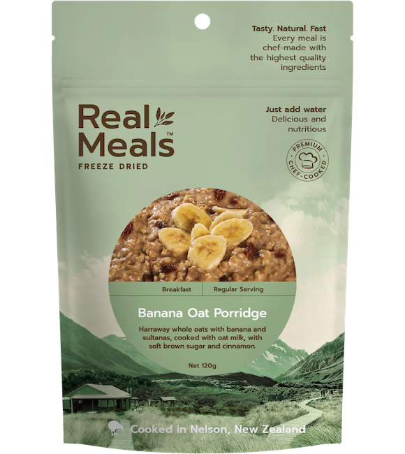 Real Meals Freeze Dried Meals - Breakfast, Flavours: Banana Oat Porridge