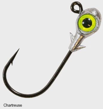 Z-Man Trout Eye Finesse Jigheads 1/8 Chartreuse 3 Pack