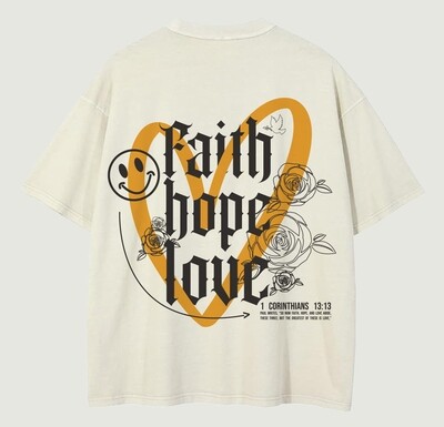 Faith Hope Love Tee (Light Cream)
