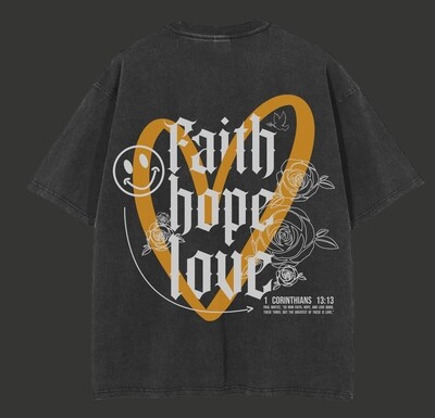 Faith Hope Love Tee (Black/Charcoal)