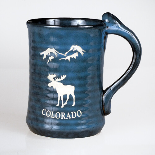 Mug – Pottery – Tall Green – Moose CO 1482C