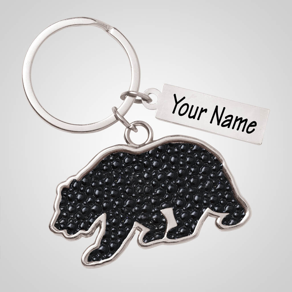 Leather-Look Bear Keychain #40181