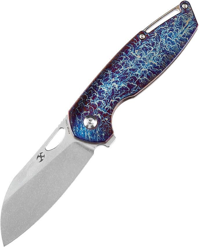 Kansept Knives Swan Model 6 Frame Lock Knife Lightning Ti (3" Satin S35VN)