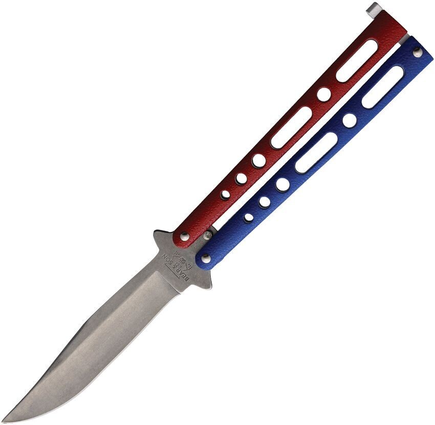 Bear &amp; Son Butterfly Red White Blue (4" Stonewash)