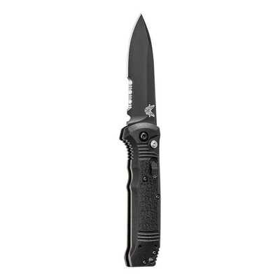 Benchmade 4400SBK Casbah Automatic Knife Black Grivory (3.4" Black Serr)