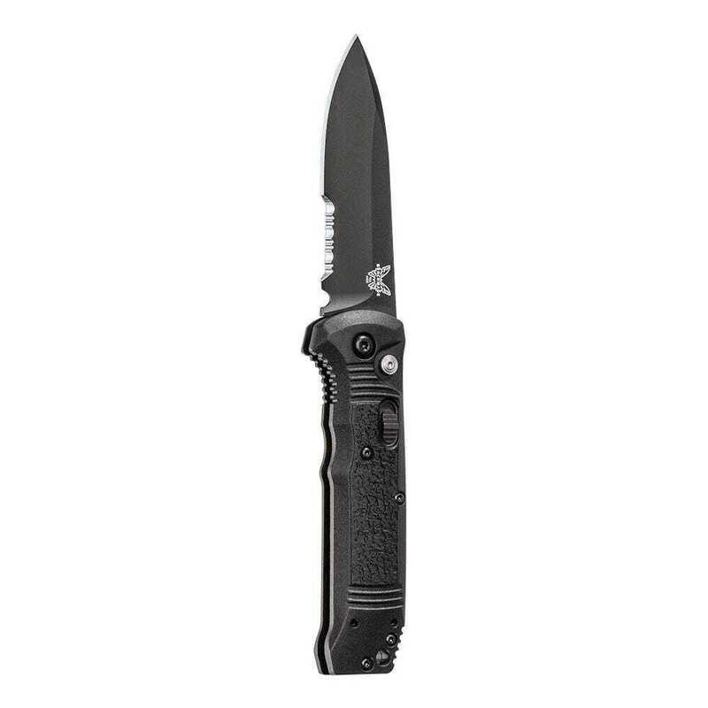 Benchmade 4400SBK Casbah Automatic Knife Black Grivory (3.4" Black Serr)