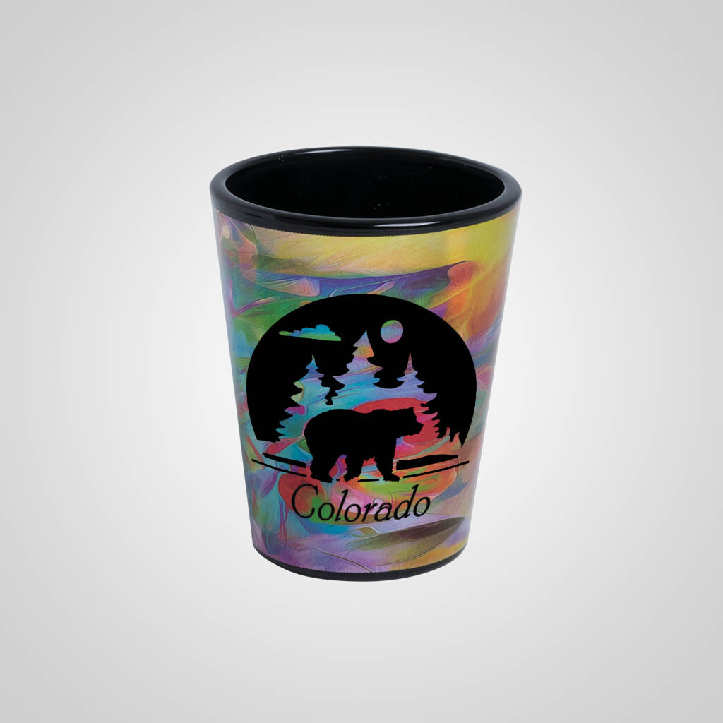 Color Swirl Foil Shot Glass #19735