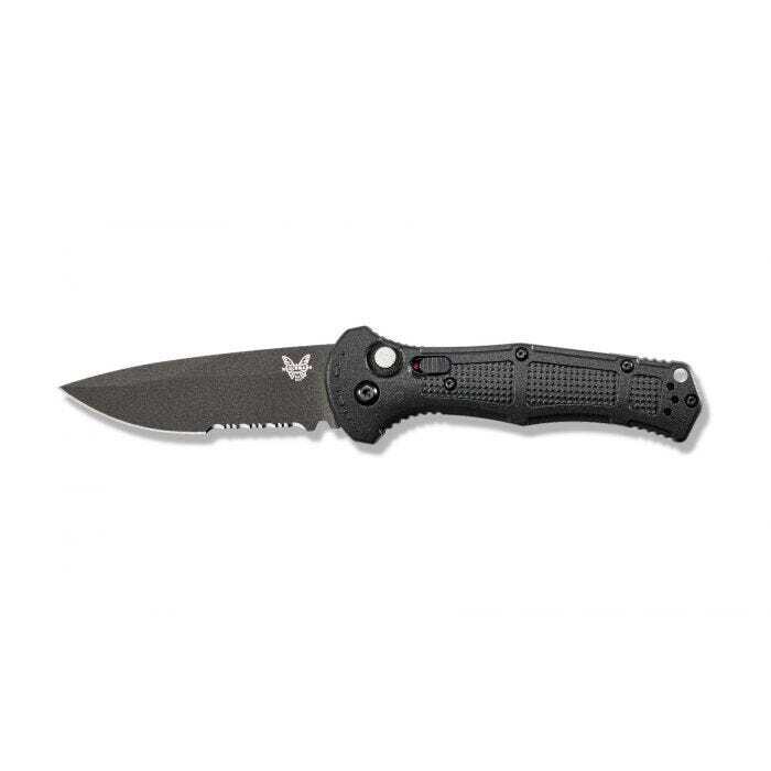 Benchmade Claymore Automatic Knife Black Grivory (3.6" Black Serr) 9070SBK