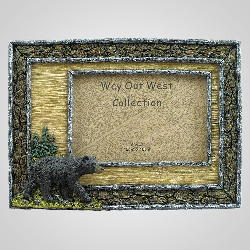 19367 - Black Bear Bark Look Photo Frame