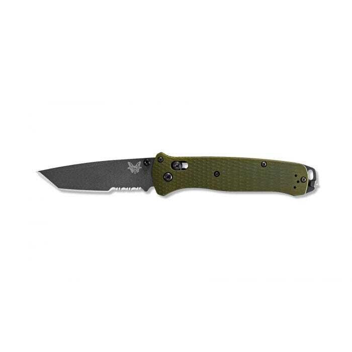 Benchmade Bailout AXIS Lock Knife Green Aluminum (3.4" Gray Serr) 537SGY-1