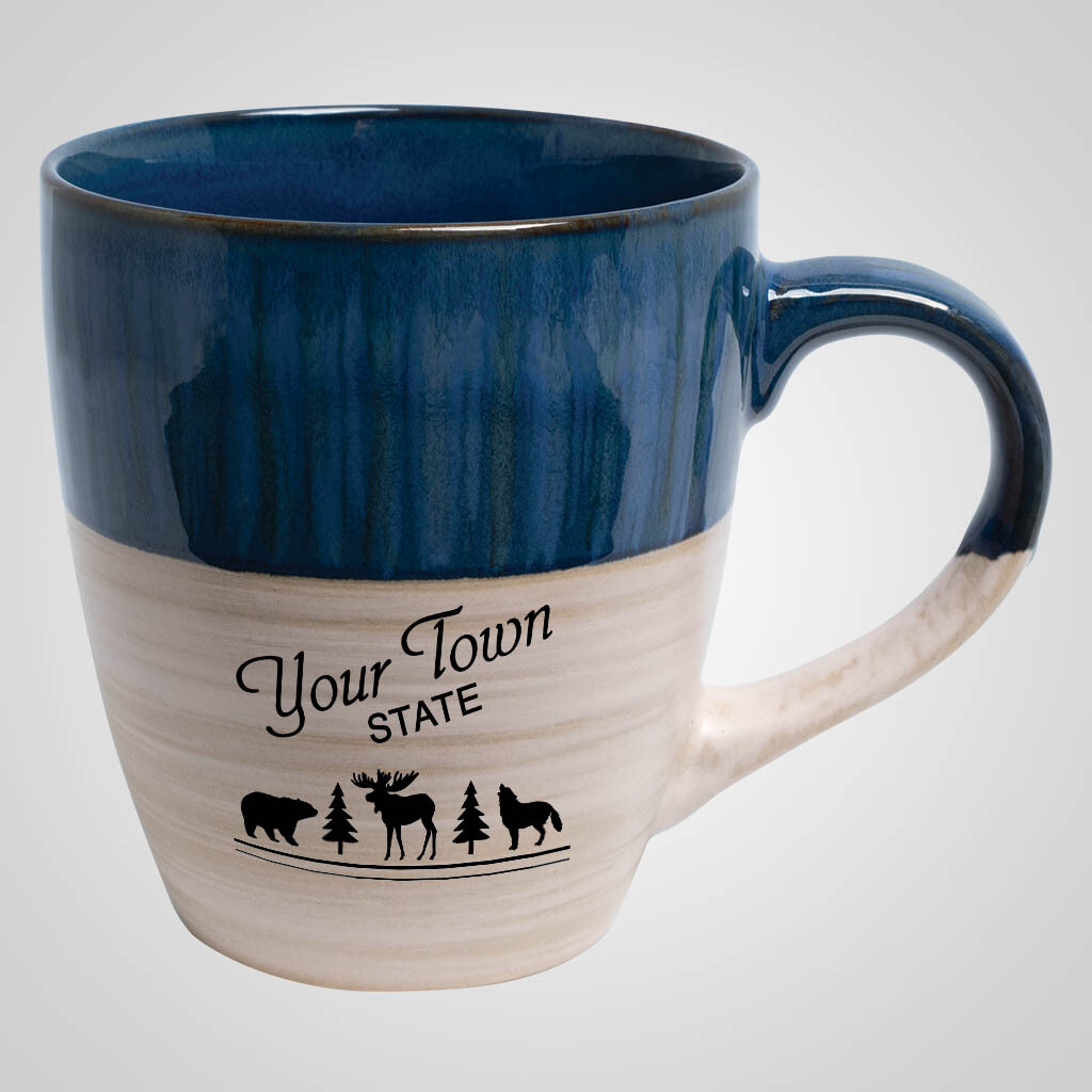 Cobalt &amp; Cream Tapered Mug #19722