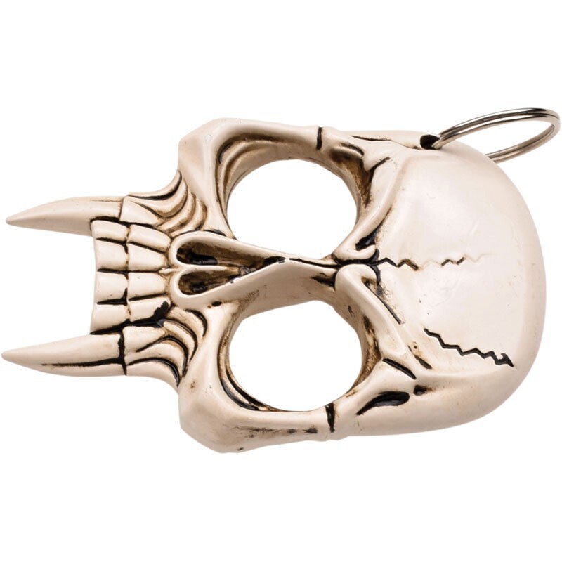 Skull Self Defense Keychain Vampire White