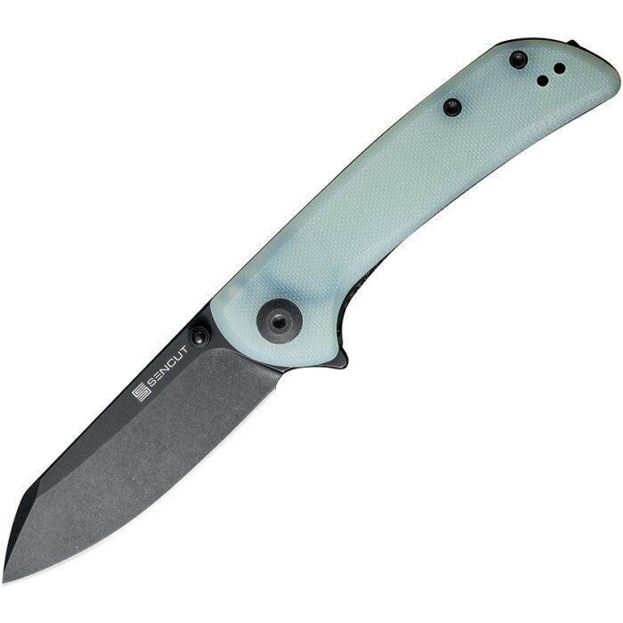 SENCUT Fritch Liner Lock Knife Natural G-10 (3" Black Stonewash)