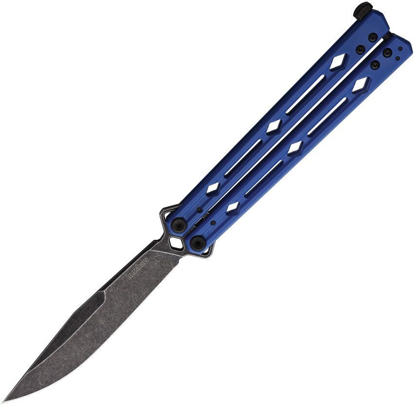 Kershaw Lucha Balisong Butterfly Knife Blue (4.5" Blackwash) 5150BLUBW