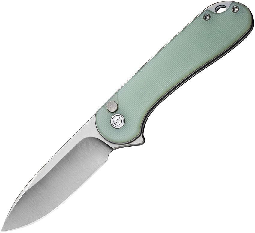 CIVIVI Elementum II Button Lock Knife Natural Jade G-10 (3" Satin) C18062P-2
