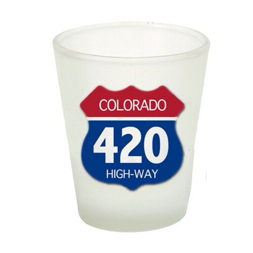Shot Glass – Frosted Hwy 420 Sign – CO – 1755P