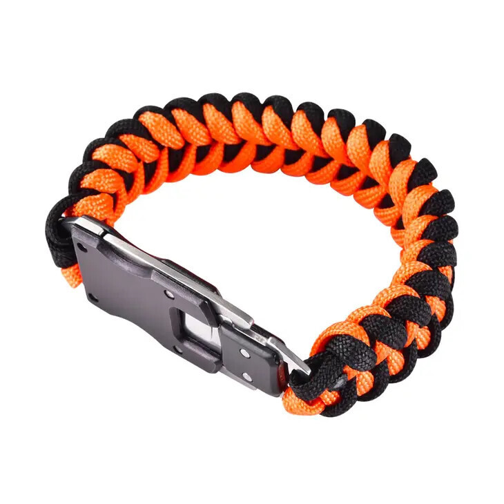 Mad Man Orange &amp; Black Paracord Survival Bracelet