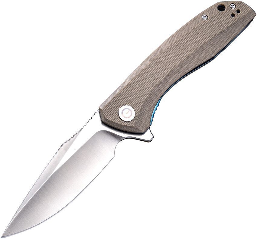 CIVIVI Baklash Flipper Liner Lock Knife Tan G-10 (3.5" Satin) C801B