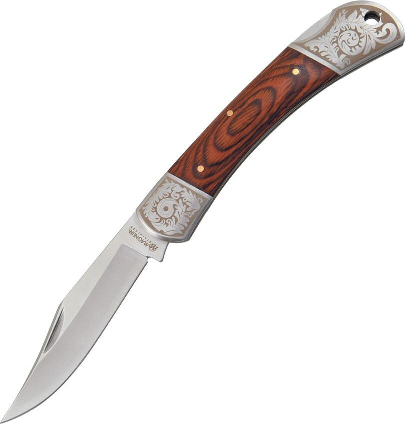 Boker Magnum Lockback Folding Knife Pakkawood (3.625" Satin) 01SC002