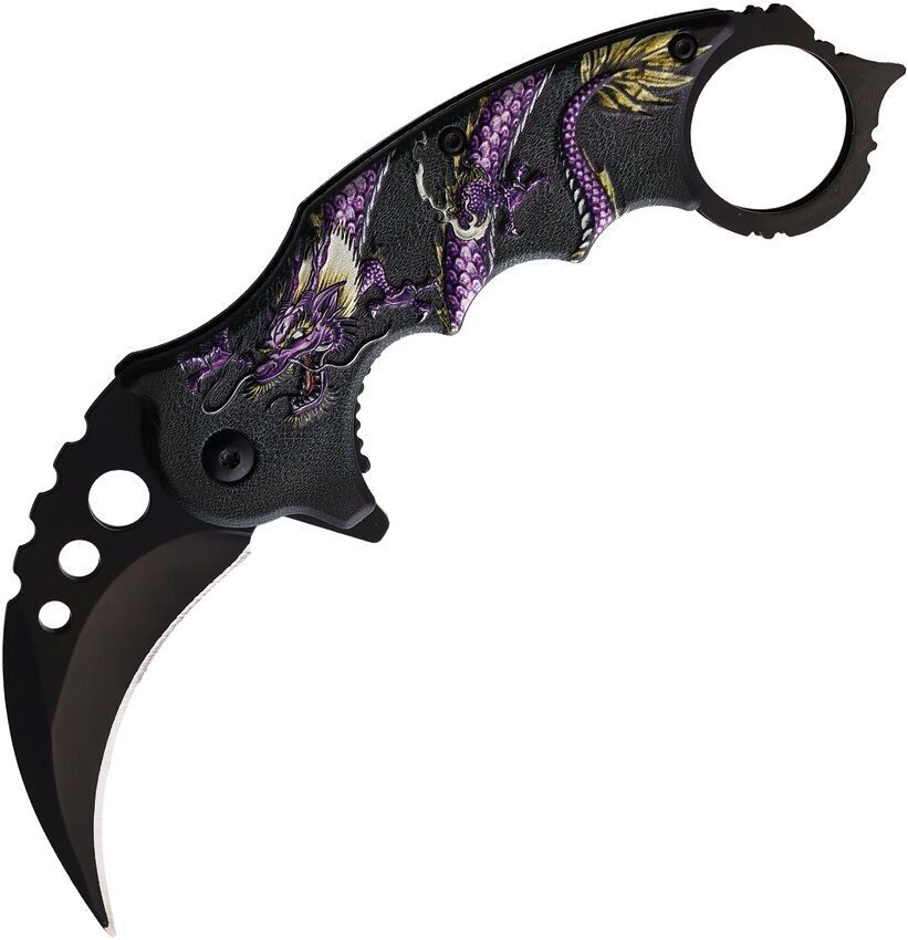 ElitEdge Dragon Karambit Purple Linerlock A/O