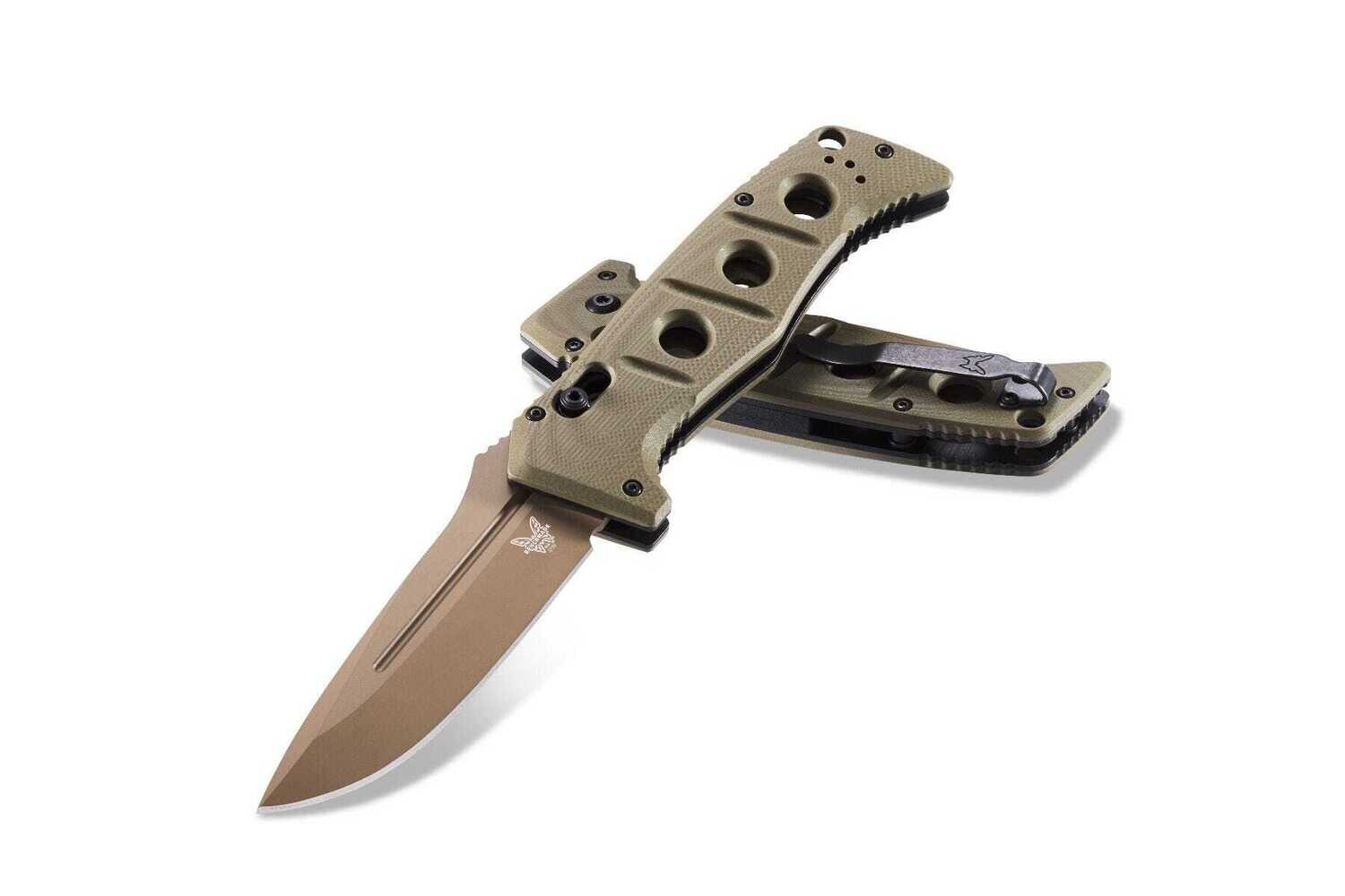 Benchmade Adamas Automatic Knife Olive G-10 (3.8" FE) 2750FE-2