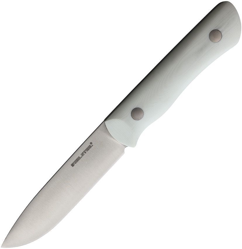 Real Steel Bushcraft III Fixed Blade Knife White G-10 (4" Convex)